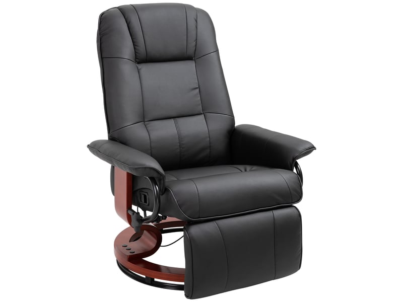  Fauteuil de relaxation, fauteuil pivotant, fauteuil inclinable, simili cuir, 78x87x100cm, noir  - Conforama B