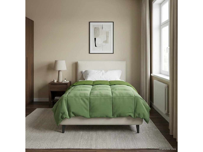  Duvet - couette complet toute l'année 135 x 220 cm 4 saisons vert  - Conforama D
