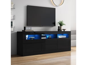 Meuble tv coloris noir  <strong>WISHDOR</strong>  <strong></strong>