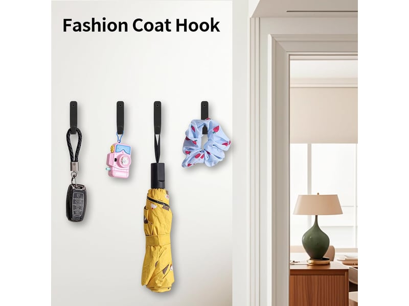  6 pcs crochet porte manteau mural, patère murale en métal noires, crochets manteau pour vêtements chapeaux sacs clés  - Conforama E