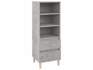 Buffet haut - bahut - meuble de rangement gris béton 40x36x110 cm bois d'ingénierie