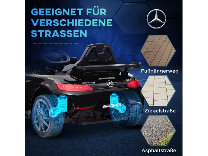 Voiture électrique enfant mercedes-benz amg gtr 108x67x46 cm avec télécommande noire  - Conforama C