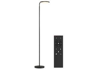 Lampadaire led réglable,meulva,41x25x177 cm,avec télécommande,métal et acrylique,noir