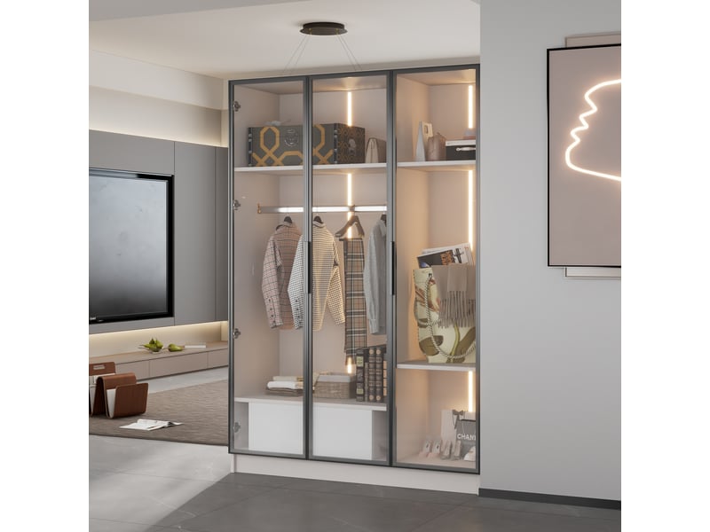  Lit capitonné 160x200 cm avec sommier à lattes et rangement, cadre en simili blanc, bandeau led intégré, lit coffre sans matelas  - Conforama E