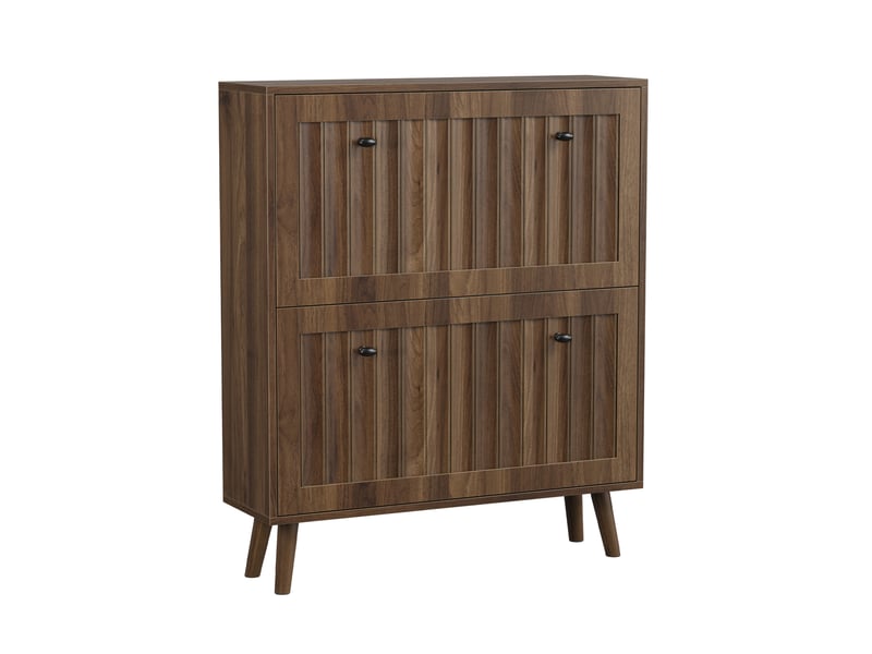  Meuble à chaussures 80x24x95 cm à 2 abattants coloris noyer  - Conforama A