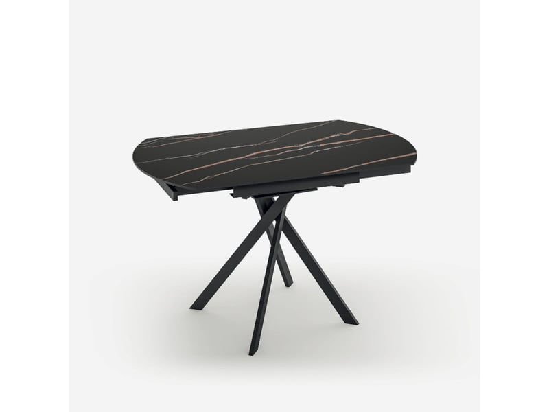  Table extensible en céramique pour cuisine et salon 120x80120 drift - effet marbre noir  - Conforama A