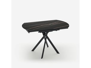 Table extensible en céramique pour cuisine et salon 120x80120 drift - effet marbre noir