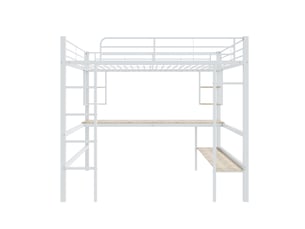 Lit mezzanine 140x200 cm OKWISH coloris blanc