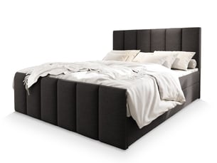 Lit avec rangement 140x200 cm <strong>MASSENO</strong>  <strong></strong> coloris gris