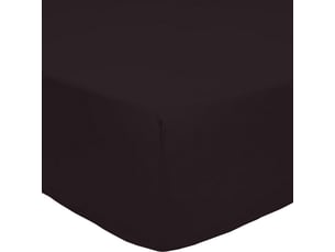 Drap housse 140x190+30 cm percale de coton noir clair