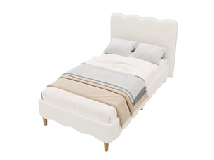 Lit simple 90x200 cm BEAOK   coloris blanc