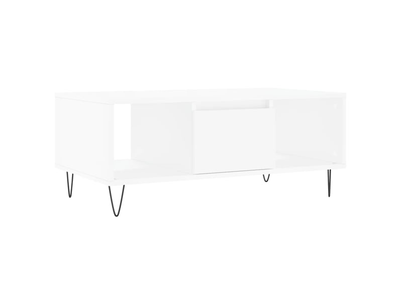  Table basse rectangulaire | table de salon blanc 90x50x36,5 cm bois d'ingénierie shl2466  - Conforama A