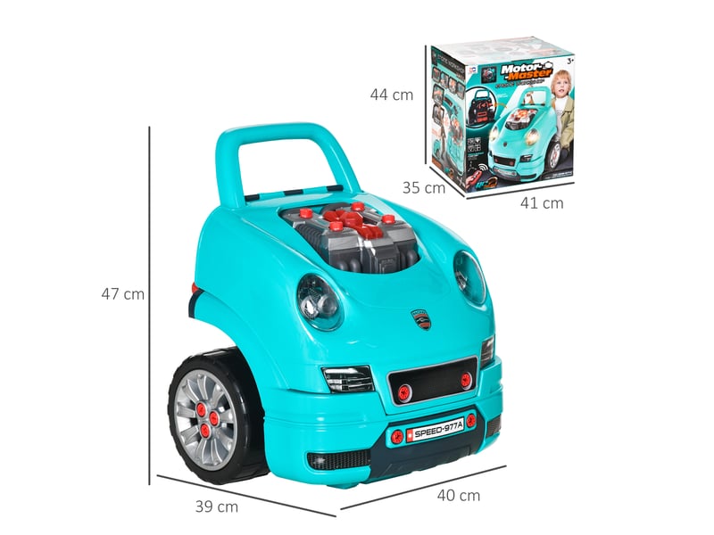  Camion mécano 2 en 1 jouet bricolage enfant jeu d'imitation mécanicien nombreux qccessoires total de 61 pièces bleu  - Conforama C
