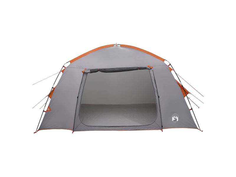  Tente de camping, tente cabane 4 personne gris et orange polyester  - Conforama D