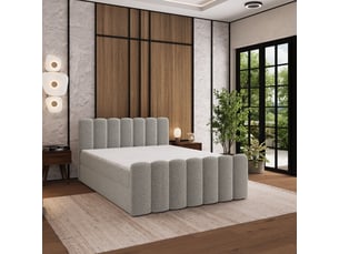 Lit avec rangement 140x200 cm <strong>MASSENO</strong> <strong></strong> coloris gris