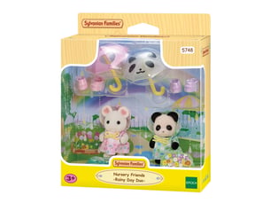 5748 sylvanian families - le duo de bebes en habits de pluie