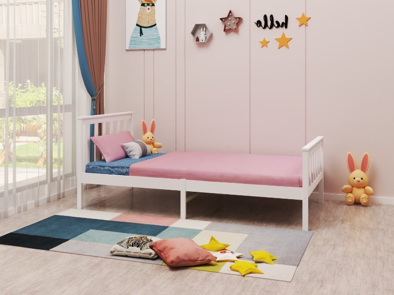  Lit batna 1 place – bois blanc – 90x190 cm  - Conforama A