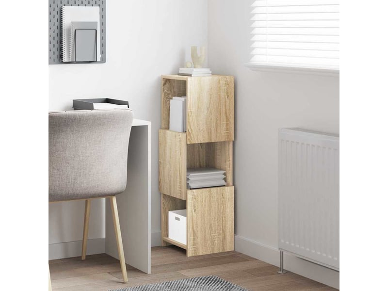  Meuble d'angle, meuble de rangement salon 30,5x30x95cm bois d'ingénierie chêne sonoma  - Conforama D