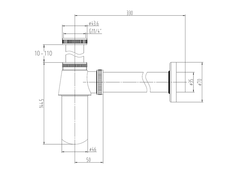  Siphon lavabo rétro en laiton chromé  - Conforama B