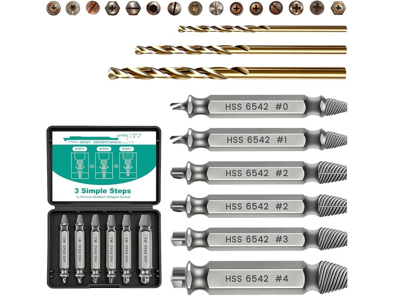  Lot de 9 extracteur de vis, 6 extracteur de vis double tête hss  - Conforama A