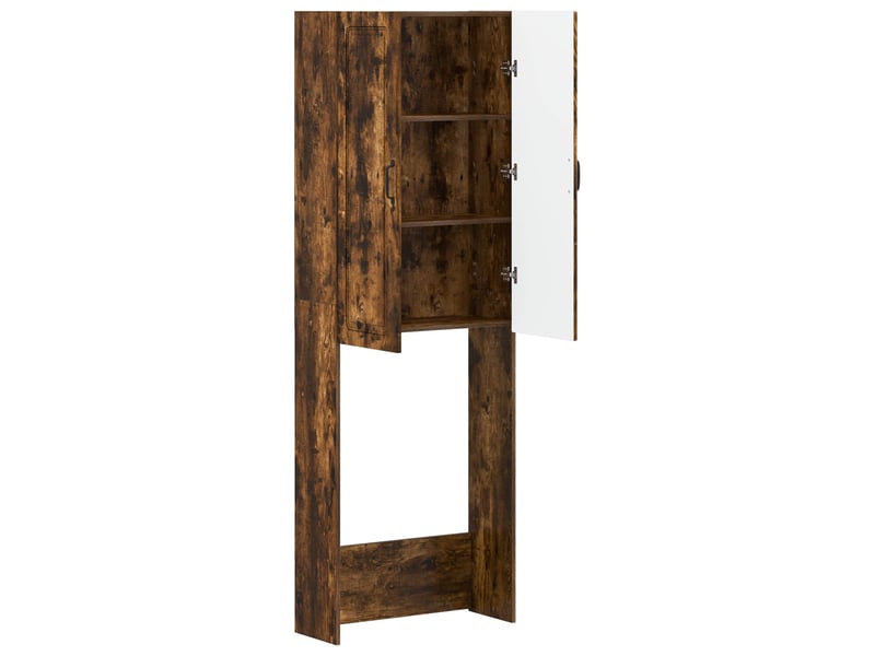 Armoire de toilette, meuble de toilette utrecht chêne fumé 66x25.5x190 cm  - Conforama D