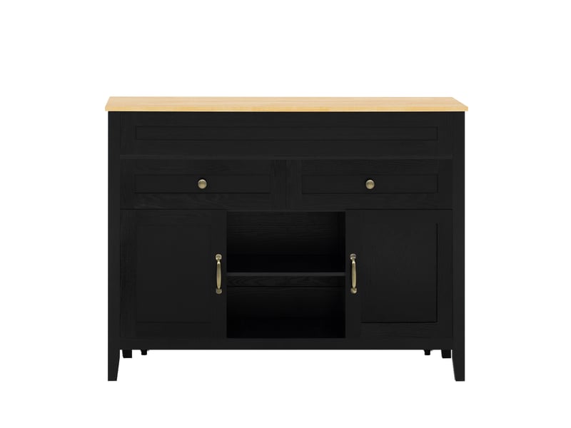  Îlot de cuisine avec table extensible 120x40-76x92 cm en mdf noir  - Conforama E