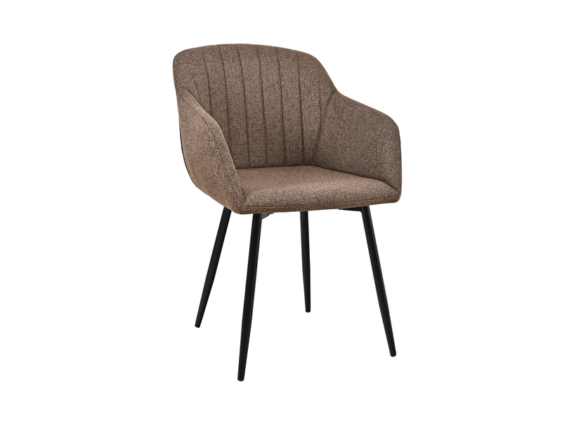  Lot de 6 chaises de salle à manger goeurvant 711 en tissu tissé et pieds en métal - marron moka JOD00711AAN-6 - Conforama R