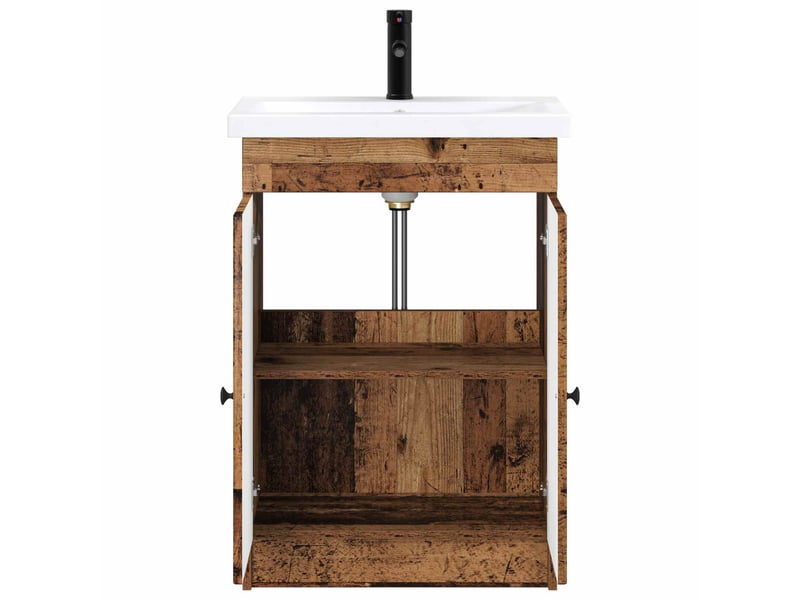  Ensemble de mobilier de salle de bain bois ancien shl7595  - Conforama C