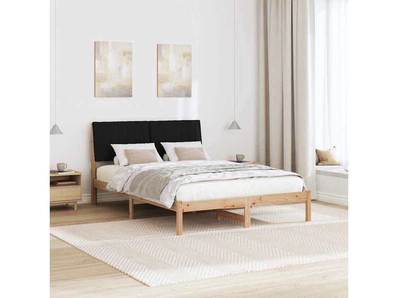 Lit double- lit adulte - cadre de lit avec tête de lit marron 135 x 190 cm pin massif - Conforama C