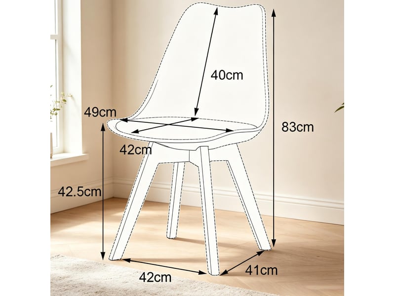  Ensemble table ronde et 4 chaises 80x80x75 cm bois blanc et bois  - Conforama E