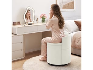 Pouf / repose pied <strong>YAHEETECH</strong> <strong>594025 White</strong> blanc