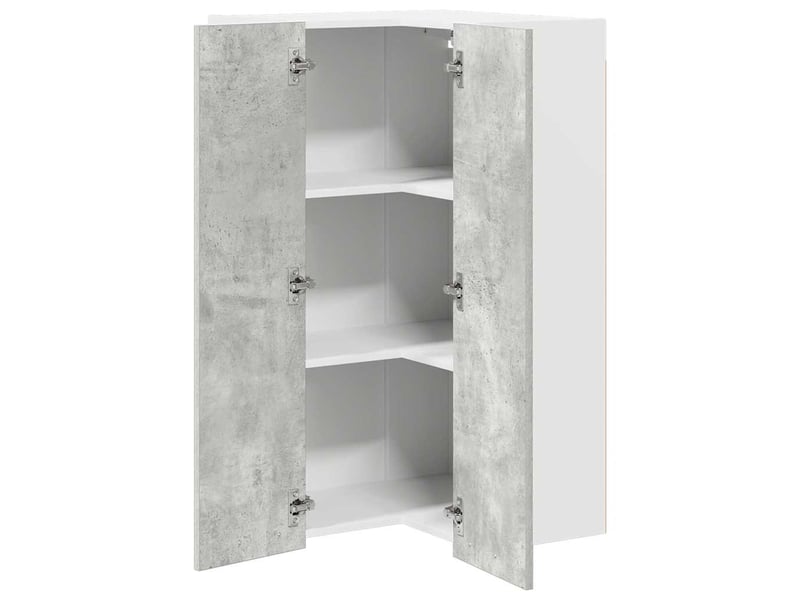  Meuble de rangement, armoire suspendue gris béton et blanc 57x57x100cm  - Conforama E