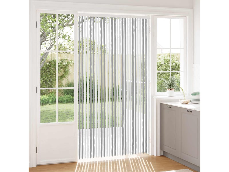 Rideau anti-insectes, moustiquaire en chenille gris et blanc 118 x 220 cm cf43453 - Conforama B
