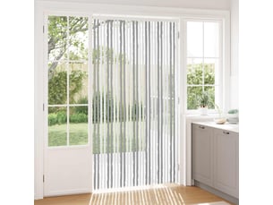 Rideau anti-insectes, moustiquaire en chenille gris et blanc 118 x 220 cm cf43453