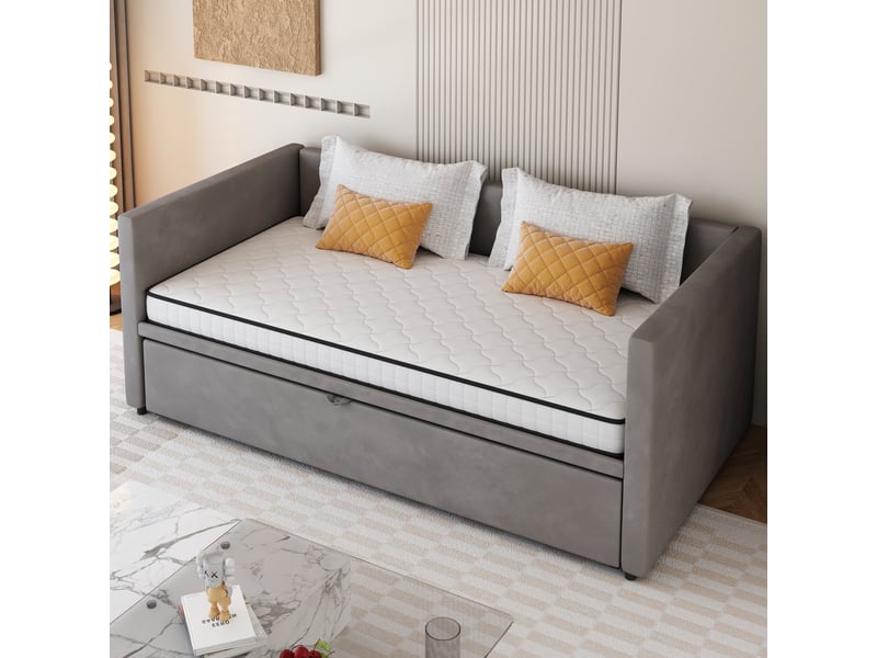  Matelas à ressorts 90 × 200 cm ergonomique, pour toutes positions, en tissu et métal, blanc  - Conforama C