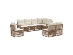 Vidaxl ensemble de canapé de jardin 8 pcs beige polyrotin