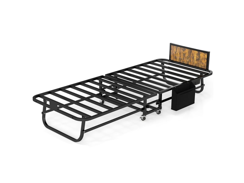  Lit pliant avec matelas 80x190 cm - mousse mémoire, port usb, roulettes, charge 204 kg  - Conforama R