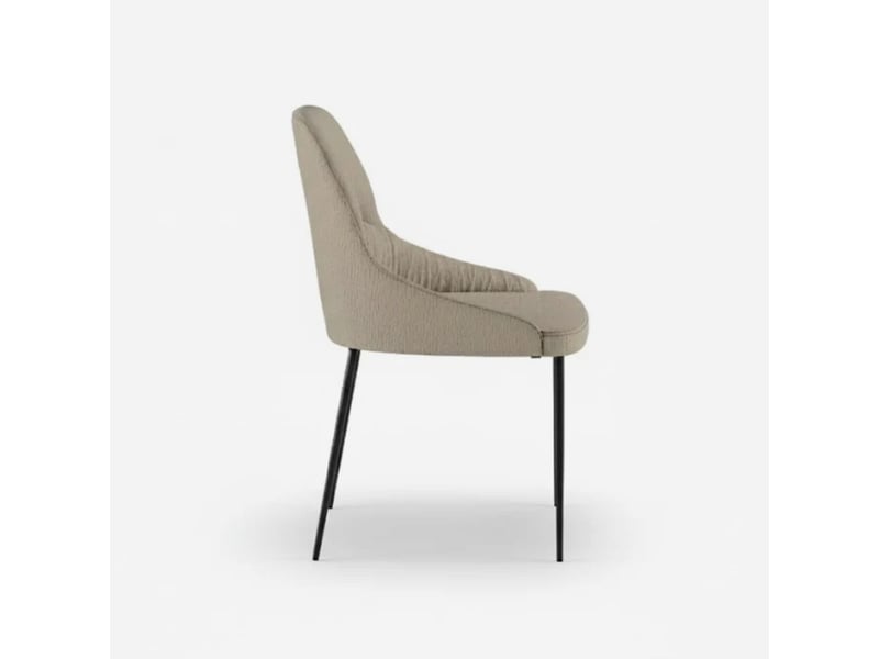 Lot de 4 chaises rembourrées en tissu facile à nettoyer harmony - beige  - Conforama E