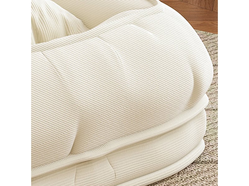 Canapé-lit pliable pour adulte, fauteuil relax réglable 5 positions de 90° à 180°, tissu côtelé crème, salon et chambre - Conforama R
