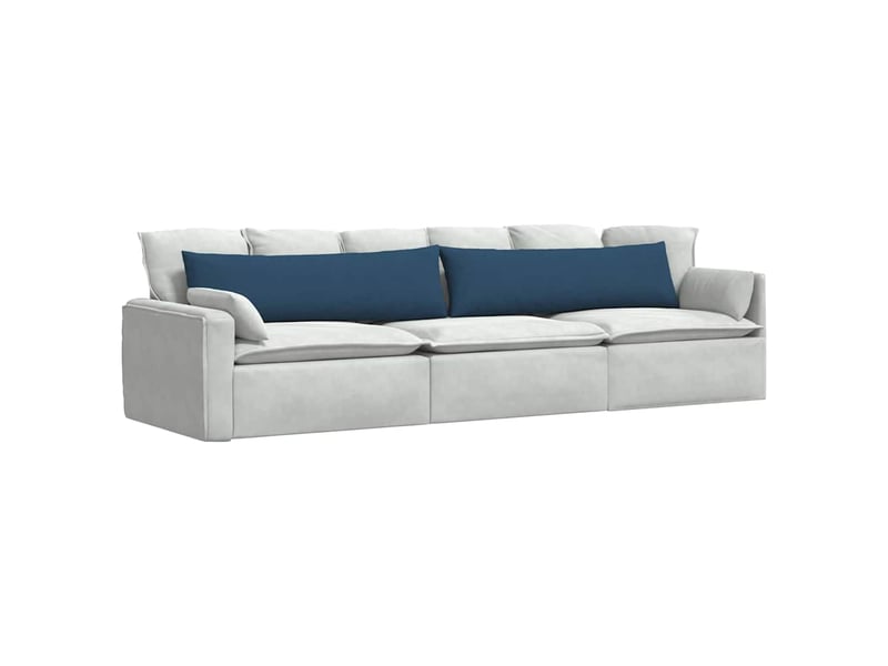  Lot de 2 coussins de canapé, coussins décoratifs tissu bleu 145 x 40 cm cf58773  - Conforama C