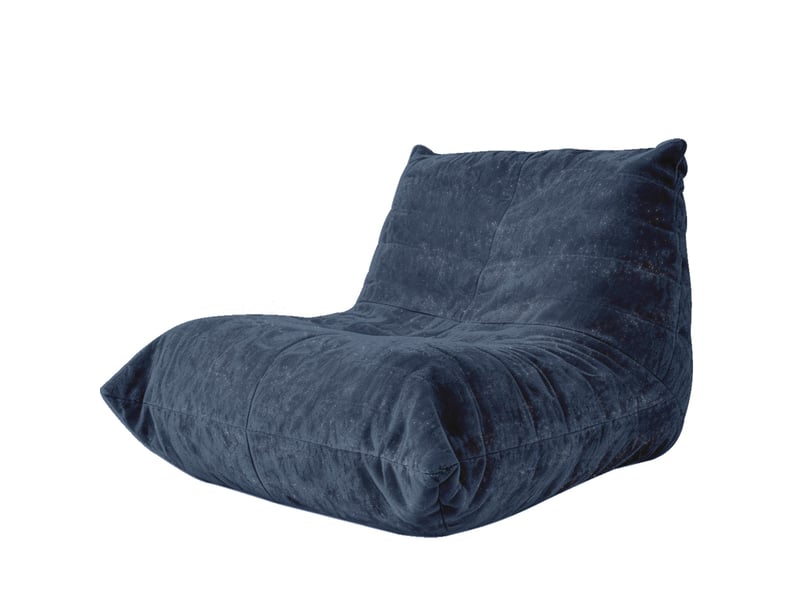  Chauffeuse matelassée chenille bleue pailletée fauteuil de sol 90x100  - Conforama A
