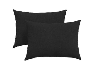 Lot de 2 coussins de canapé, coussins décoratifs tissu noir 70 x 50 cm cf58923