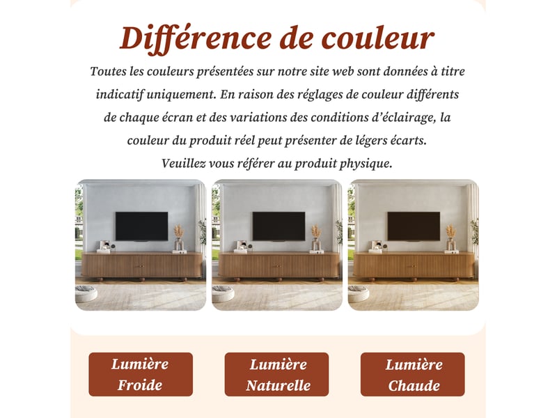  Meuble tv noyer 180x35x45 cm avec 2 portes coulissantes rainurées et passe-câbles  - Conforama D