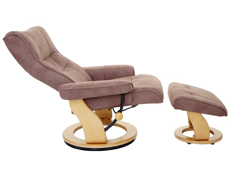  Mca fauteuil relax montreal, fauteuil télévision + tabouret, tissu, charge max. 130kg - marron antique nature  - Conforama D