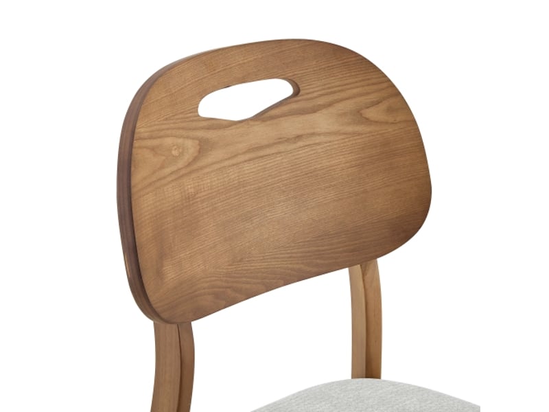 Chaises de salle à manger en bois modernes – set de 2 – dossier ovale – poignée – assises rembourrées – sans table - Conforama D