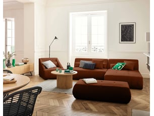 Canapé d'angle réversible fixe BESTMOBILIER ONYX 4 places Velours Terracotta