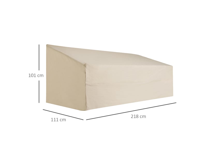Housse imperméable beige pour banc 3 places 218 x 111 x 101 cm, housse pour canapé ou mobilier de jardin - Conforama E
