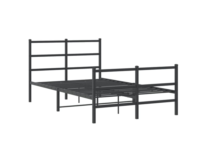  Cadre de lit métal sans matelas avec pied de lit noir 120x190cm  - Conforama D
