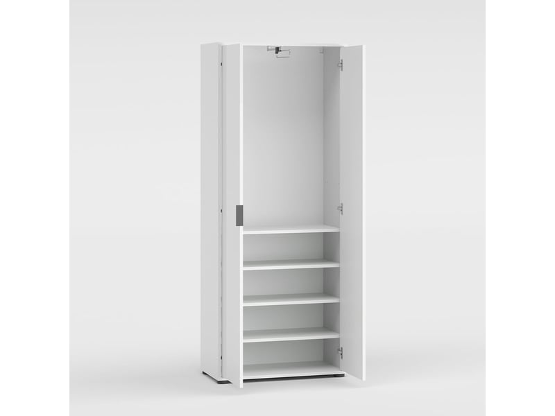  Armoire gain de place 2 portes avec étagères et penderie extractible jolly  - Conforama A