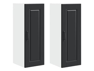 Meuble mural de cuisine | armoire de cuisine 2 pcs noir bois d'ingénierie shl6164